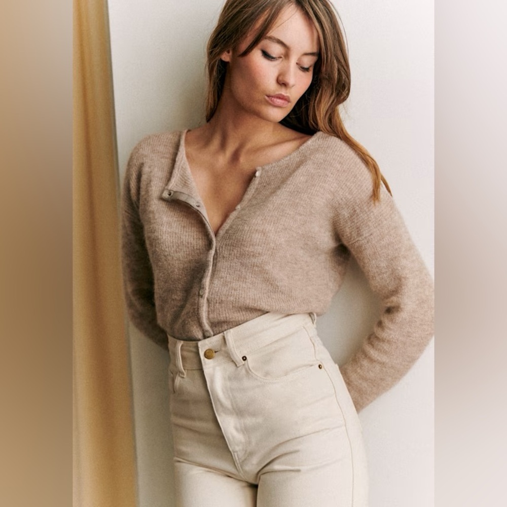 Sezane Gaspard Cardigan Light Beige